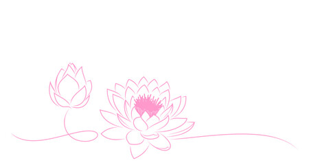 Lotus flowers line art style. element vector eps 10