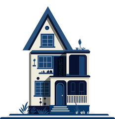 Modern house flat illustration