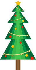 Christmas tree flat illustration