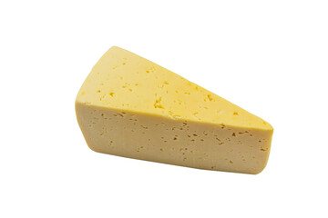 Piece of swiss cheese isolated on white background