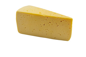 Piece of swiss cheese isolated on white background