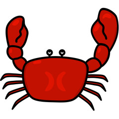 outline crab for decoration seafood, underwater  animal elements
