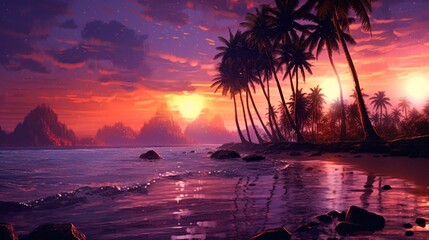 beautiful sunset on the beach