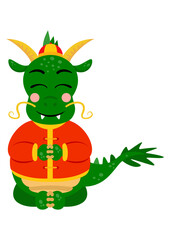 Cute chinese zodiac green dragon happy new year 2024