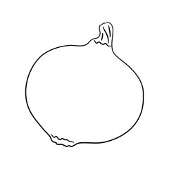Red onion doodle icon. Hand drawn black sketch. Vector Illustration.