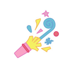 Illustration set of birthday party icons