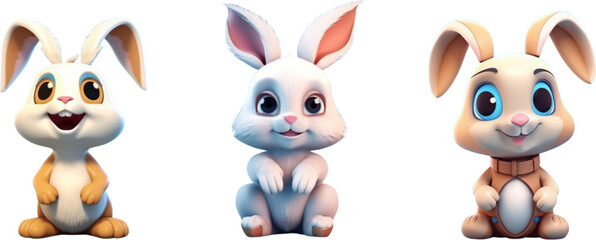 Cute rabbit in 3d style.