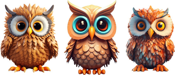 Cute Owl in 3d style.