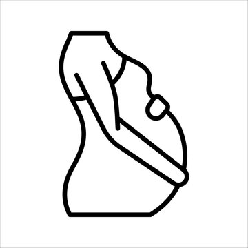 recommend clip art: Pregnancy flat line icon, Pregnancy care linear icon. vector illustration on white background