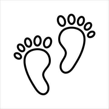 baby feet icon. footprint,kids feet sign.love,little,baby,finger,newborn,cute,step, vector illustration on white background