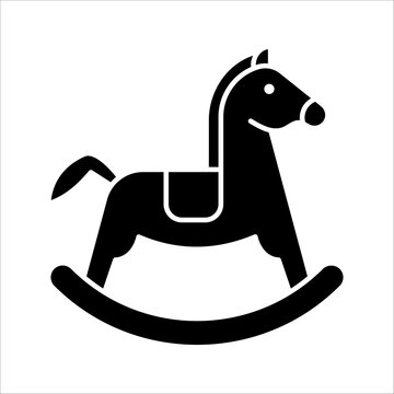 Horse toy icon. Thin line flat vector related icon for web and mobile applications. vector illustration on white background