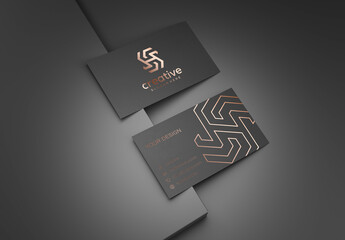 Business Card Mockup With Textured Effect