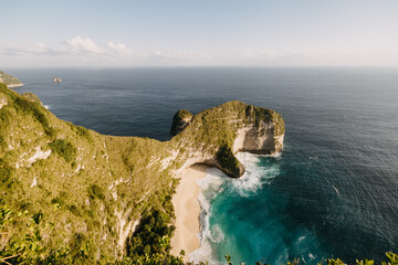 Spectacular cliff face at Kelingkling Beach, Nusa Penida, Indonesia 