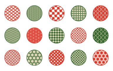 Japanese seamless pattern collection, circle Decoration.
