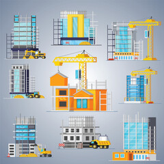 industrial buildings isometric set elements factories power plants constructor isolated city skyscrapers isometric set isolated images with outdoor looks modern buildings blank