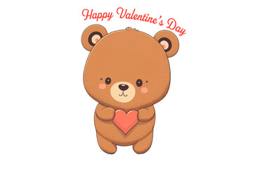 Bear Valentine Clipart Created with Generative AI Tools