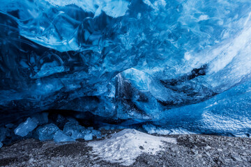 Ice cave in Iceland in winter
