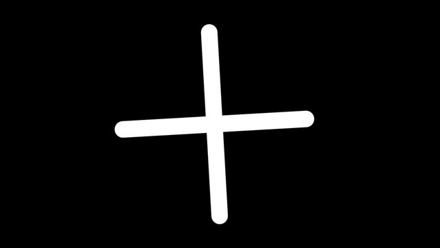 A 2D plus sign animation. This clip includes an entrance animation and a normal spin that can loop. This animation is perfect for motion graphics.