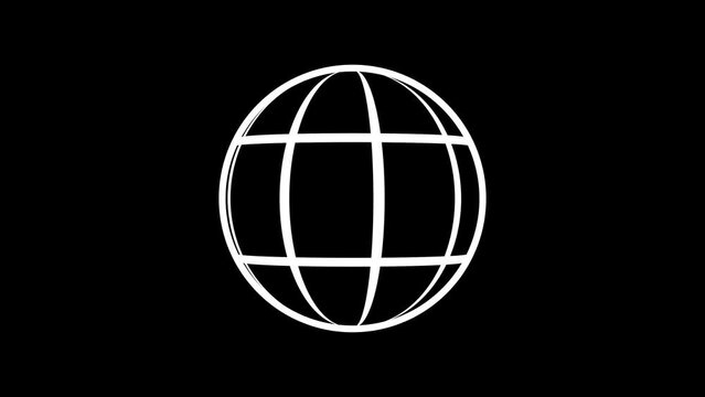 A 2D wireframe geodesic sphere that animates in a circle. This element is perfect for animated graphics. Set the blending mode to screen to get rid of the black background.