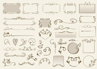 手描きのアンティークフレームセット