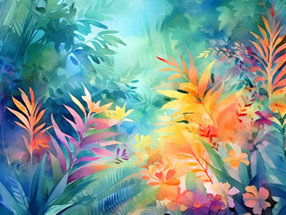 Obraz na płótnie Canvas Tropical Paradise Background Illustration