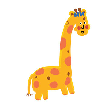 Cute giraffe cartoon isolated