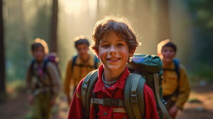 Generative AI summer camps,scout children camping