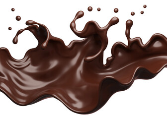 PNG Chocolate Splash, 3D Rendering, 3D Illustration