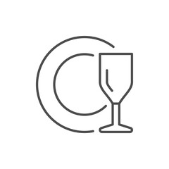Kitchen tableware line outline icon