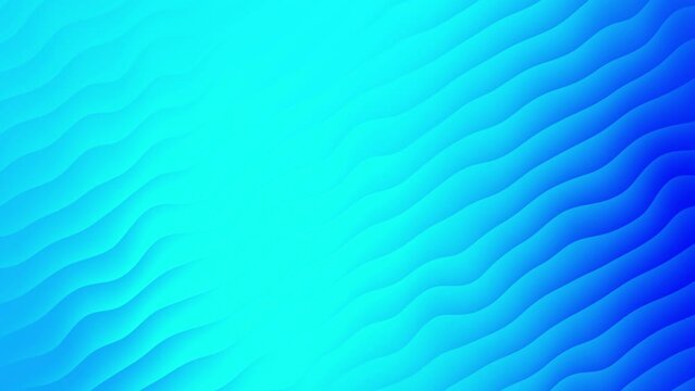 Colorful video geometric background with seamless loop motion wavy elements. blue colors.