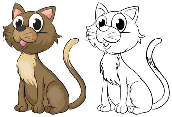 Obraz na płótnie Canvas Doodle animal character for cute cat