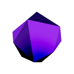 Abstract low poly stone design. Geometric 3d vector design element