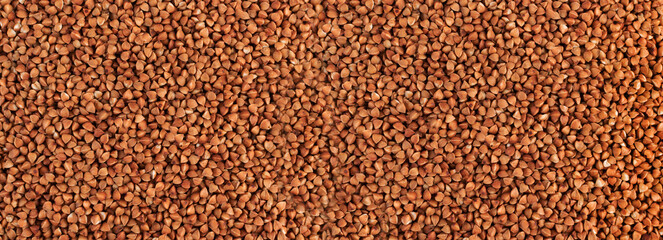 Raw Buckwheat Texture Background, Brown Grains Pattern, Pseudocereal Buck Wheat Mockup