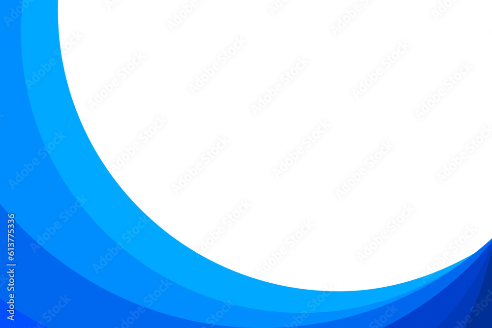 Wall mural blue wave water element vector background abstract curve border corner frame wallpaper presentation 