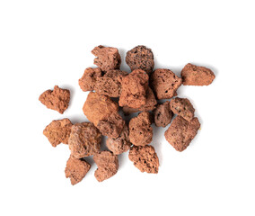Volcano Stone Isolated, Red Volcanic Pumice, a Cold Piece of Lava, Basalt Extrusive Igneous Rock