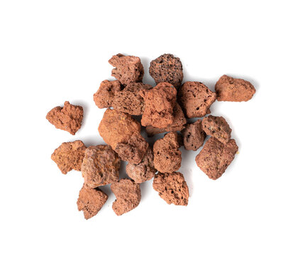 Volcano Stone Isolated, Red Volcanic Pumice, a Cold Piece of Lava, Basalt Extrusive Igneous Rock