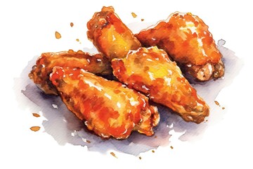 Chicken wings illustration  Food illustration.Generative AI

