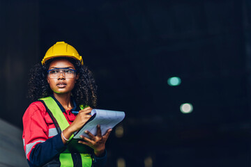 Workers Factory or Engineering work at factory site check up machine or products in site. Foreman...