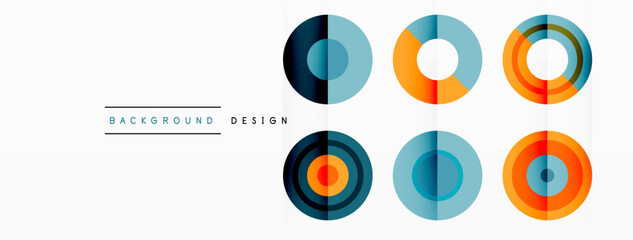 Abstract background with circle symmetric grid composition. Circle pattern creating sense of movement. Grid adds structure and balance to the composition, with equal spacing between each circle