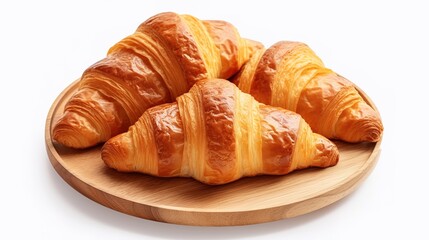 Sweet croissants on a plate. AI generated. 