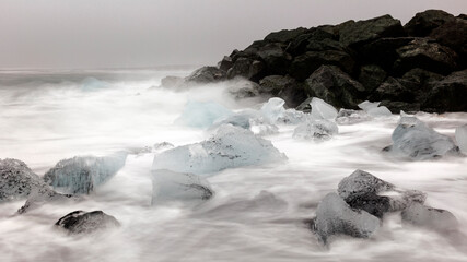 Diamond Beach, Southern Iceland, North Atlantic Ocean