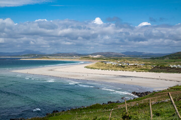 Narin Strand seen from the viewpoint in Portnoo, County Donegal - Ireland