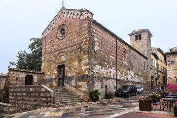 Fototapeta na wymiar Colle di Val d'Elsa, Italy. Church of Santa Maria in Canonica, formerly 1183