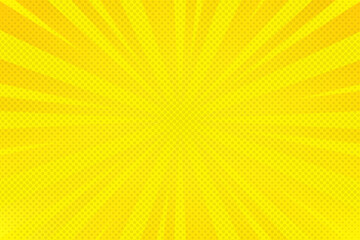 Naklejka premium Yellow comic background with sun burst