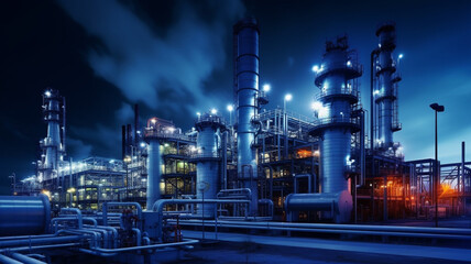 Fototapeta na wymiar Oil gas factory. Created with generative Ai technology.