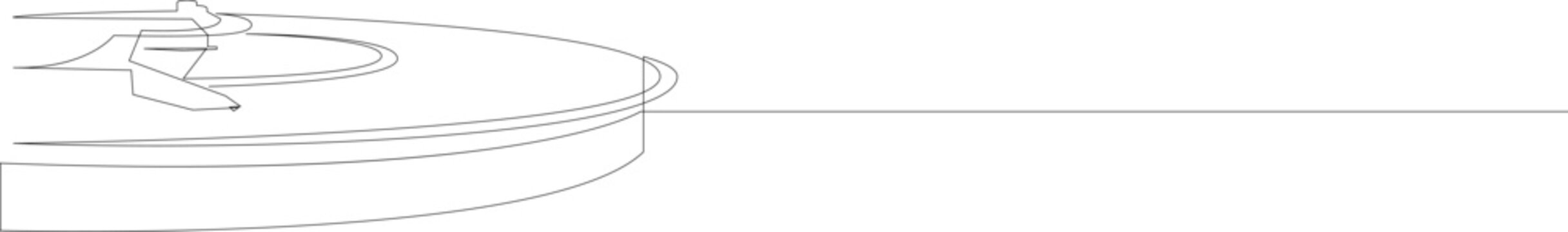 recommend clip art: Continuous one line drawing of retro old classic portable music turntable vinyl disc jockey. Vintage analog audio player concept drawn by single line. Vector illustration.