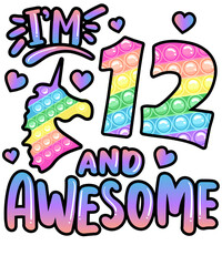 I'm 12 And Awesome Unicorn Birthday Pony Fidget Pop It