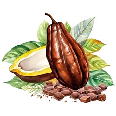 Watercolor Cocoa Chocolate Clipart Illustration