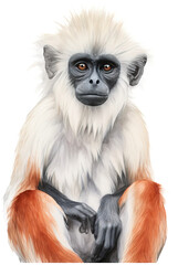 Fototapeta premium White monkey portrait PNG background
