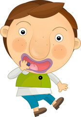 Cartoon farm character farmer boy child isolated illustration for children